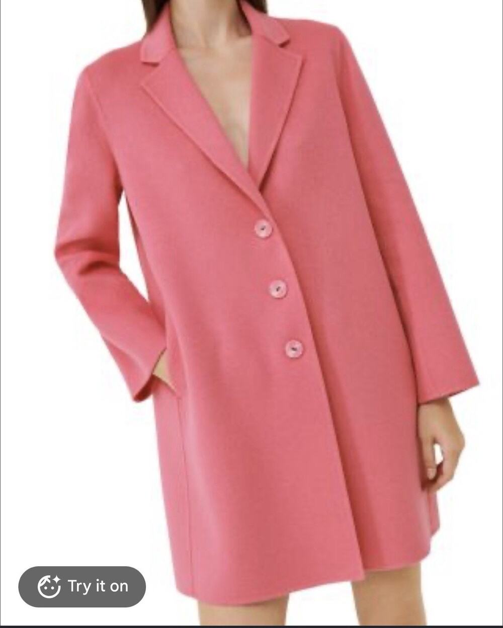 Marella Aceti Pink Wool Blend Coat Jacket US 6
